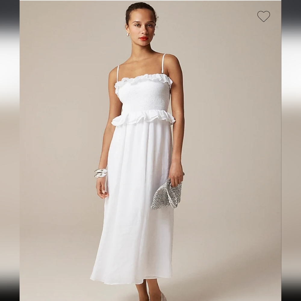 J. Crew Ravenna dress ramie M Medium White